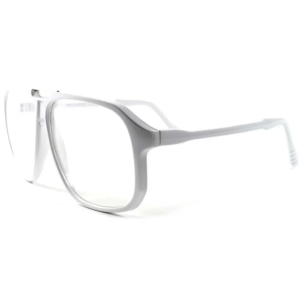 Designer Look Rich Famous Hip Hop 90s Style Oversized White Clear Lens Glasses